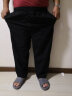 BORURZ 春夏季九分裤男宽松休闲大码运动加肥加大胖子冰丝超薄长裤子 黑色(薄款/冰丝) 7XL适合(270-280)斤 实拍图