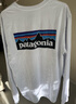 巴塔哥尼亚（Patagonia）男士混纺棉轻便logo潮流圆领长袖T恤卫衣L/S P-6 Logo 38518 WHI（白里发蓝） S 实拍图