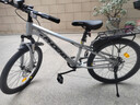 凤凰儿童自行车6-12岁自行车学生12-18岁大童山地自行车双碟刹带减震 银白色-单速辐条轮-带后座架 22寸（适合身高140-155cm） 实拍图