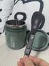 沃德百惠（WORTHBUY）早餐牛奶杯燕麦杯带盖勺外带便携不锈钢汤杯保温水杯 绿色480ML 实拍图