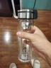 富光拾喜双层玻璃水杯便携家用茶杯男女士商务办公带过滤杯子320ml 本色 实拍图