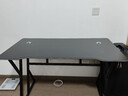 初学者  电脑桌台式家用电竞桌椅套装办公桌简约书桌游戏桌书房写字桌子 子夜黑120*60-电竞纹路 实拍图