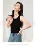 梵希蔓白色背心吊带女内搭2026年夏外穿打底衫修身针织上衣 黑色  S 实拍图