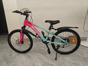 凤凰山地自行车男女变速山地车碟刹青少年儿童自行车学生单车 星际 蓝玫【变速+辐条轮】 22寸【适合130-170cm】 实拍图
