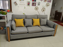 源氏木语布艺沙发简约现代客厅实木沙发小户型转角布沙发【雾灰小三人位】 实拍图