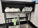 帅仕厨房置物架台面水槽沥水架碗碟收纳架子刀架水池储物架用具大全 【高款-黑色85长】沥水6件套 实拍图