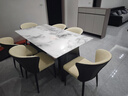 繁简先生轻奢大理石餐桌天然超晶石高端餐桌椅子全套小户型奢石方桌吃饭桌 水墨玉桌面-黑钛镜面框架【大蝴蝶椅】 1.6米 一桌六椅 实拍图