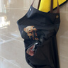 厨房餐饮专用可擦手款围裙防水防油H背带款可爱卡通印花工作服 黑色围裙1条 实拍图