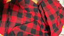 优衣库童装男童女童法兰绒格子衬衫长袖衬衣红色薄外套上衣482995 16 红色 160 实拍图