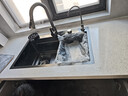 摩恩阳光系列厨房水槽大单槽洗菜盆一体盆304不锈钢台上中下家用洗碗水池 四孔集渣黑色水槽-圆形抽拉顶配 68*46CM 实拍图