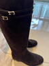 百丽（Belle）牛皮周雨彤同款双子星骑士女冬季商场款长靴B9V1DDG5 羊绒升级版-啡色【董璇同款】 39 实拍图