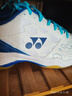 YONEX尤尼克斯羽毛球鞋yy入门级训练减震动力垫男女SHB101CR白/蓝 43码 实拍图