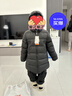 保姆鹅  【风墙】儿童羽绒服宝宝中长款护脸加厚外套保暖童装[NG2664] 炭黑 150 实拍图