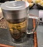 富光双层玻璃杯商务泡茶杯子大容量耐热办公水杯过滤带把银色320ml 实拍图
