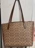 蔻驰（COACH）【品牌直供】女士大号大容量单肩手提托特包棕黄拼棕色CBT20 实拍图
