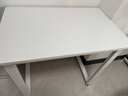 馨美凯电脑桌台式家用简易书桌办公桌简约现代工作台租房卧室学习写字桌 【单桌1.6cm厚桌面】白架+暖白色 长80cm*宽50cm*高74cm 实拍图
