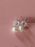 滴水成珠【礼物】南珠世家优雅无核淡水珍珠耳钉简约不拖沓珍珠礼品套装 6.0-6.5mm白色珍珠 实拍图