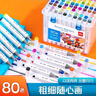 得力（deli）水性马克笔80色双头方杆大容量速干学生水彩笔绘画涂色圣诞树涂鸦勾线笔非酒精荧光笔礼物美育 实拍图