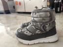 哈比熊童鞋儿童雪地靴男童靴子加绒棉鞋女童短靴AW7089 灰色31码 实拍图