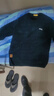 吉普（JEEP）毛衣男秋冬季加绒加厚保暖针织衫男士圆领衣服男装 蓝色加绒 4XL  实拍图