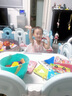 曼龙小拾光儿童学习桌椅套装可升降写字桌幼儿园书桌家用早教桌椅 可升降学习桌椅（莫奈灰） 实拍图