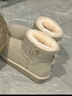 意尔康女靴雪地靴女士棉鞋厚底冬季加绒保暖东北抗寒短靴妈妈靴子 米白2 加绒 38 实拍图