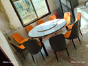 晨巢 岩板餐桌 实木餐桌椅组合现代简约可伸缩折叠吃饭桌子餐厅家具 升级全实木双轨餐桌-111皮椅 1.5米一桌十椅-12MM岩板厚度 实拍图
