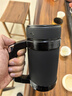 富光办公保温杯商务水杯子带把手带滤网茶杯304不锈钢水杯壶黑色500ml 实拍图