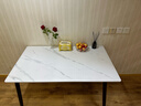 全品屋岩板餐桌家用4-6人小户型桌椅组合长方形现代简约吧台吃饭大桌子 【12MM厚】哑光雪山白 送货入户 120cm 【宽70CM】单桌子 实拍图