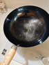 章丘铁锅正宗手工锻打铁锅无涂层物理不粘锅炒锅老式家用炒菜锅厨具轻音 标准版古法烤蓝（已干烧） 32cm 实拍图