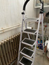 忆琳居梯子家用安全人字梯折叠伸缩多功能楼梯便捷扶梯加厚安全步梯白五 实拍图