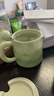 传旗马克杯陶瓷杯杯子早餐杯水杯办公室大容量杯子单只装 奶油绿 实拍图