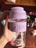 卡罗特玻璃杯女咖啡杯高硼硅耐高温水杯高颜值吸管杯子便携 绝绝紫500ml 实拍图