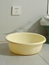 新款圆形家用洗脸盆加厚卫生间厨房洗衣洗菜洗脚宿舍泡脚盆 奶油黄 大号plus【直径37CM】 实拍图
