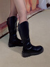 CAMILA KSENIA爆款马丁靴女士2025年新款冬季时尚轻奢骑士长筒靴柔软舒适长靴子 黑色【单里】 37 实拍图