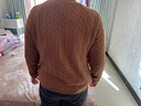 优衣库女装纽花圆领针织开衫/毛衣外套空调衫通勤秋冬新款481477 34 驼色 3XL 实拍图