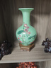 傲世景德镇陶瓷器新中式花瓶工艺品客厅摆件酒柜玄关茶室博古架装饰品 豆青釉清荷赏瓶+底座 实拍图