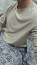 gxgjeans男装 多色基础打底宽松半开襟长袖T恤男士 25年秋新品 浅卡其 XL (180) 实拍图