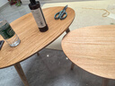 源氏木语实木小茶几现代简约橡木沙发边桌家用角几北欧客厅圆桌小边几组合 橡木边几组合0.5+0.65米原木色 实拍图