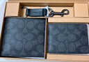 蔻驰（COACH）【品牌直供】男士短款钱包卡夹钥匙扣礼盒灰黑色CW344 实拍图