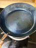 臻三环章丘手工铁锅平底煎锅烤肉煎锅无涂层不易粘锅小平底锅辅食厨具 烤蓝木把 24cm 实拍图