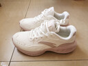 安踏运动鞋女鞋秋冬新款防水皮面跑步鞋休闲鞋百搭轻便软底减震小白鞋 【加绒保暖棉鞋】象牙白/灰-10 37.5 (235mm) 实拍图