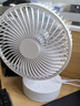 Hulker 大扇面桌面小风扇USB可充电台式办公室学生宿舍床头大风力便携电风扇 升级七叶羽静音风扇 【摇头款】不带电池/带定时功能 实拍图