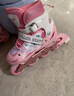 361°儿童轮滑鞋初学者男童女童溜冰鞋闪光轮旱冰鞋尺码可调节 粉色S码 实拍图