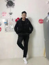 AFILMBY春季卫衣男潮流衣服冬装情侣冬季金丝绒加绒加厚卫衣套装男三件套 黑色 XL 实拍图