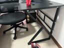 甄严选电脑桌台式电竞桌椅套装组合桌子办公家用桌学习桌书房书桌写字桌 【黑架+黑碳纤纹面】单桌120*60 实拍图