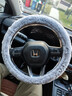 秋冬汽车方向盘保护套毛绒保暖防滑纯色通用款OD型车把套舒适手感 高调灰【圆型】 实拍图