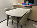 顾家家居（KUKA）现代岩板餐桌椅家用饭桌方变圆可伸缩圆桌DS7186T餐桌+折耳灰椅*4 实拍图