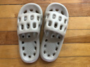 乐拖浴室速干凉拖鞋男夏镂空漏水厚底洗澡情侣居家拖鞋  浅咖42-43 实拍图
