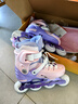 乐秀（ROADSHOW）轮滑鞋儿童溜冰滑冰鞋可调男女童专业轮滑鞋6-12岁初学RX1S滑轮鞋 全闪粉紫单鞋【送轮滑包大礼包】 M 中码(32-35适合4-7岁) 实拍图